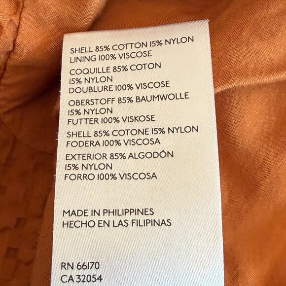 Anthropologie Maeve vest burnt orange 6 tie waist button front waistcoat - Picture 8 of 8